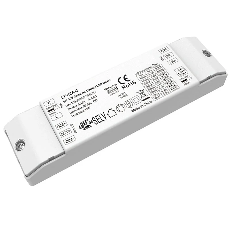 Trình điều khiển đèn LED có thể điều chỉnh độ sáng 0-10V CCT hiện tại 12W không đổi