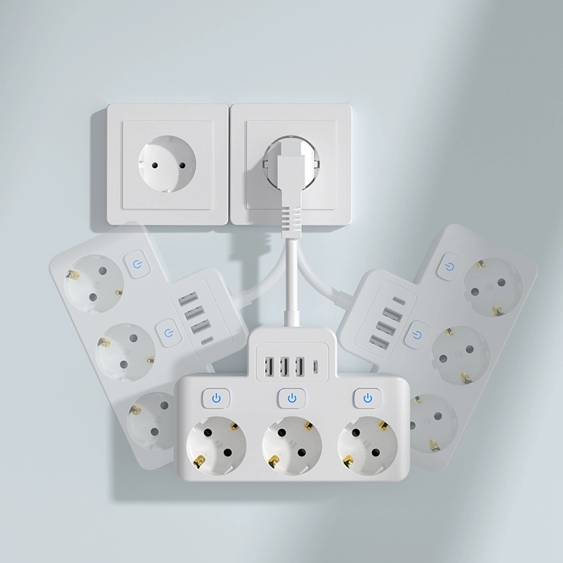 Dải nguồn 3 ổ cắm EU có công tắc riêng