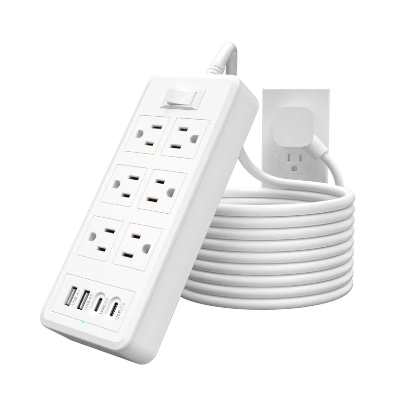 6 ổ cắm 4 cổng USB Dải nguồn US