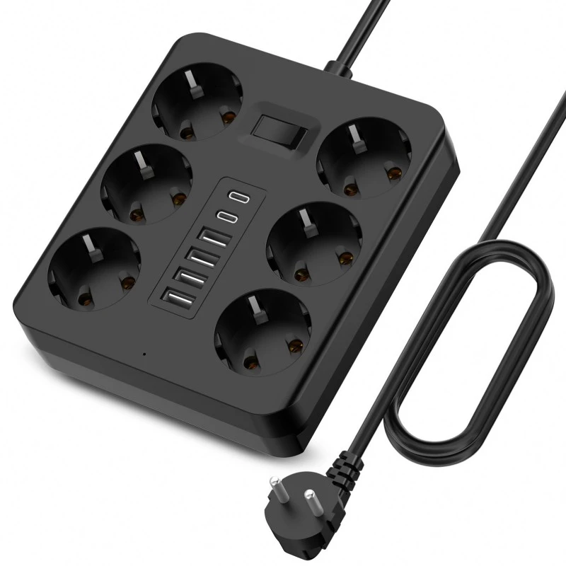 6 ổ cắm EU Plug Power Strip
