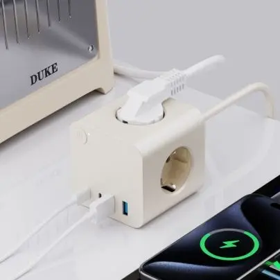 Dải nguồn EU với ổ cắm AC 25W PD USB 3