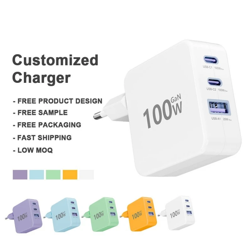 Bộ sạc nhanh PD 3.0 100W Type C UK US US AU EU Bộ sạc tường tương thích